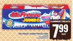 Food Basics MR.FREEZE JUMBO FREEZE POPS offer
