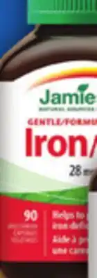 Food Basics LOCKED DOWN JAMIESON CHEWABLE C, D3 OR GENTLE IRON 90 - 240'S offer