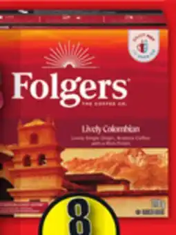 Food Basics FOLGERS COFFEE CAPSULES OR GROUND COFFEE OR KICKING HORSE COFFEE BEANS offer