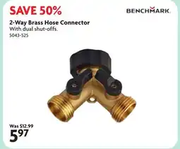 Home Hardware 2-Way Brass Hose Connector offer