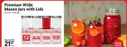 Home Hardware Premium Wide Mason Jars with Lids offer