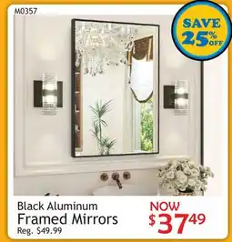 Oxford Mills Black Aluminum Framed Mirrors offer