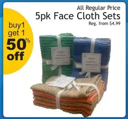 Oxford Mills 5pk Face Cloth Sets offer