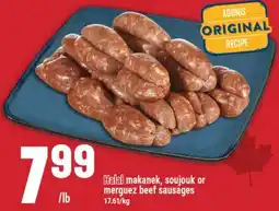 Marché Adonis Halal makanek, soujouk or merguez beef sausages offer