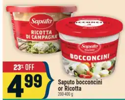 Marché Adonis Saputo bocconcini or Ricotta offer