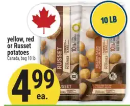 Marché Adonis yellow, red or Russet potatoes offer