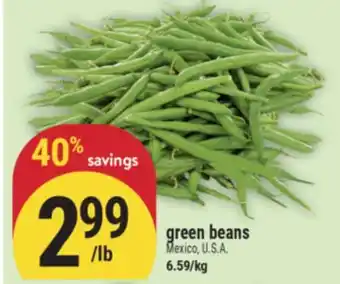 Marché Adonis green beans offer