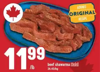 Marché Adonis beef shawarma Halal offer