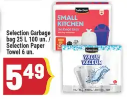 Marché Adonis Selection Garbage bag 25 L 100 un. / Selection Paper Towel 6 un offer