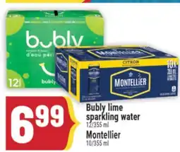 Marché Adonis Bubly lime sparkling water 12/355 ml Montellier 10/355 ml offer