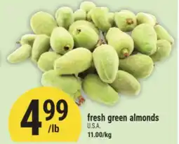 Marché Adonis fresh green almonds offer