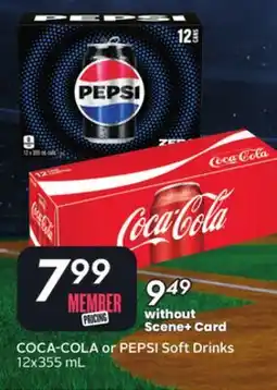Sobeys COCA-COLA or PEPSI Soft Drinks offer