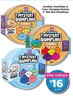 Showcase Invisible, Snowflake or Color Changing Mystery 4 Bao Bun Dumplings offer