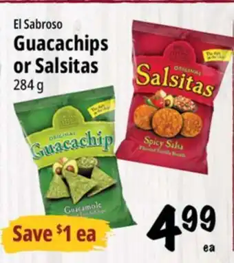 Farm Boy El Sabroso Guacachips or Salsitas offer