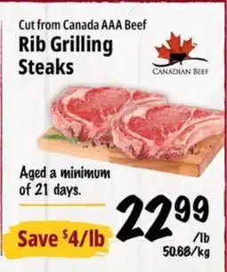 Farm Boy Cut from Canada AAA Beef Rib Grilling Steaks offer