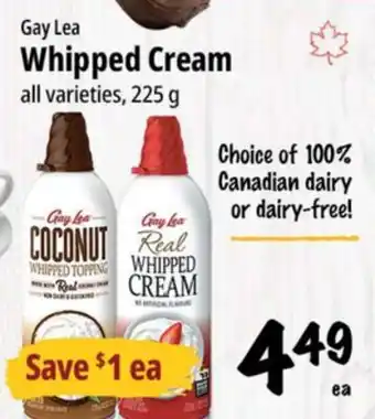 Farm Boy Gay Lea Whipped Cream offer