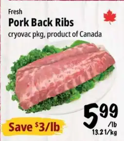 Farm Boy Fresh Pork Back Ribs offer