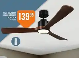 Canac Wapa Ceiling Fan Brown Wood and Black 52in offer