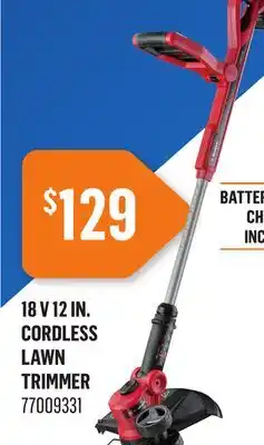Canac 18 V 12 IN. CORDLESS LAWN TRIMMER offer