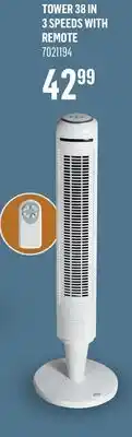 Canac Tower Fan 38 in 3 Speeds With Remote offer