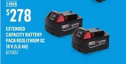 Canac Extended Capacity Battery Pack REDLITHIUM XC 18 V (5,0 Ah) offer