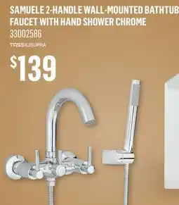Canac Samuele 2-Handle Wall-Mounted Bathtub Faucet with Hand Shower Chrome offer
