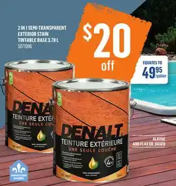 Canac DENALT 2 IN 1 SEMI-TRANSPARENT EXTERIOR STAIN offer