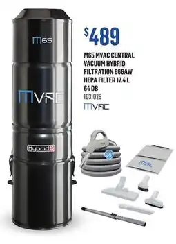 Canac M65 Mvac Central Vacuum Hybrid Filtration 666AW HEPA Filter 17.4 L 64 dB offer