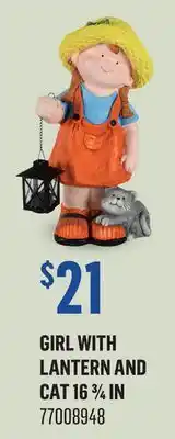 Canac Girl with Lantern and Cat 16 3/4 in offer