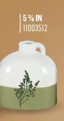 Canac Decorative Ceramic Vase Leaf Pattern White and Green offer