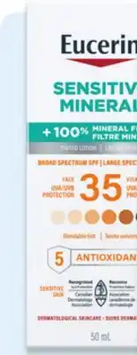 Walmart Eucerin Tinted Mineral SPF 35 sunscreen lotion offer