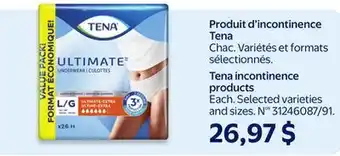 Walmart Tena incontinence products offer