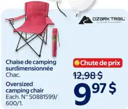 Walmart Ozark Trail Oversized camping chair offer