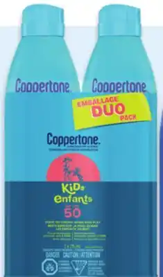 Walmart Coppertone Sport or kids' SPF 50 sunscreen spray 2-pack offer