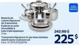 Walmart Tramontina Signature tri-ply base stainless steel 8-piece cookware set offer