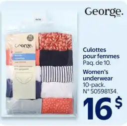 Walmart Women's underwear George offer