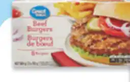 Walmart Great Value beef or chicken burgers or fully cooked burgers offer