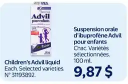 Walmart Children's Advil liquid offer