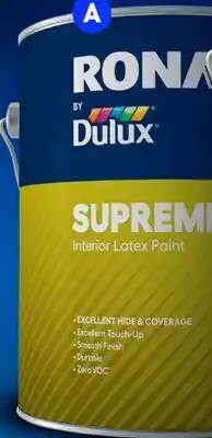 RONA DULUX Supreme Interior paint 3.78-L offer