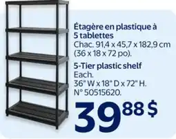 Walmart 5-Tier plastic shelf offer