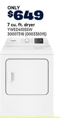 RONA 7 cu. ft. dryer offer