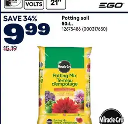 RONA MIRACLE-GRO 50-L Potting soil offer