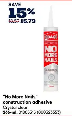 RONA LePage No More Nails construction adhesive offer