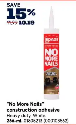 RONA LePage No More Nails construction adhesive offer