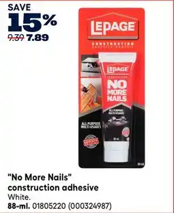 RONA LePage No More Nails construction adhesive, 88-ml offer