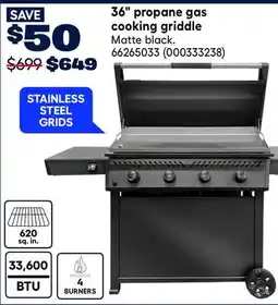 RONA Napoleon 36 propane gas cooking griddle Matte black offer