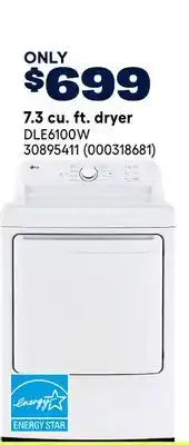 RONA LG 7.3 cu. ft. dryer offer