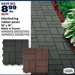 RONA Interlocking rubber paver 16 x 16, black or brown offer