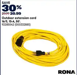 RONA RONA Outdoor extension cord 16/3, 13-A, 50' offer