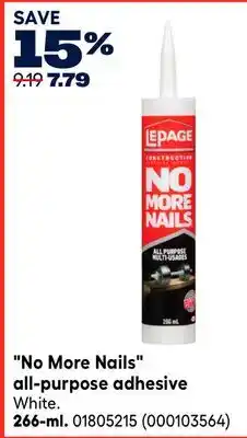 RONA LEPAGE No More Nails all-purpose adhesive, 266-ml offer